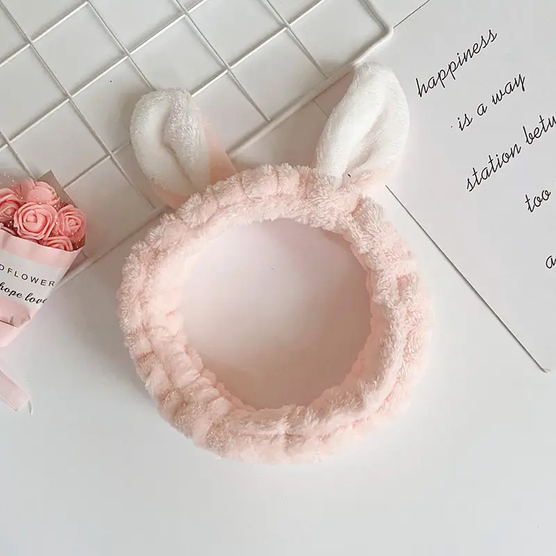 Cute Rabbit Ears Hair Band Purple Velvet - Image 7