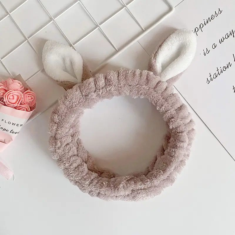 Cute Rabbit Ears Hair Band Purple Velvet - Image 8