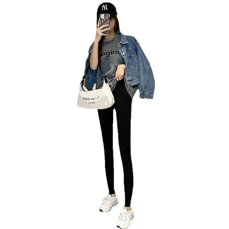 Barbie Pants Nine Points Outside Wear Leggings Women High Waist Belly Hip Spot - Image 16