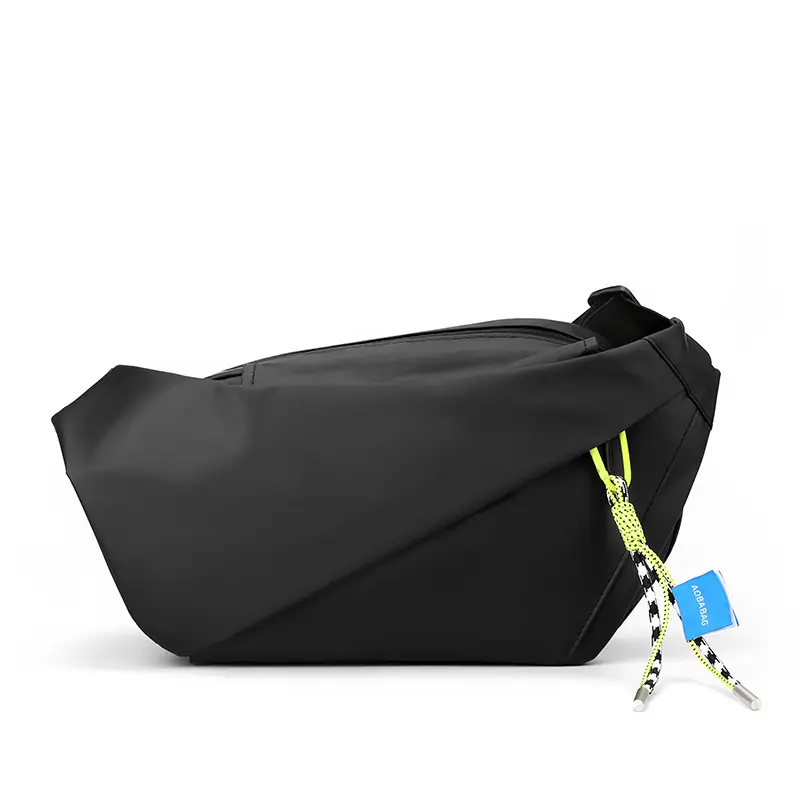 Men Casual Crossbody Bag Blue Black Zippered - Image 2