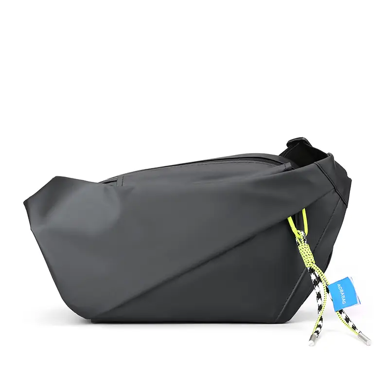Men Casual Crossbody Bag Blue Black Zippered - Image 3
