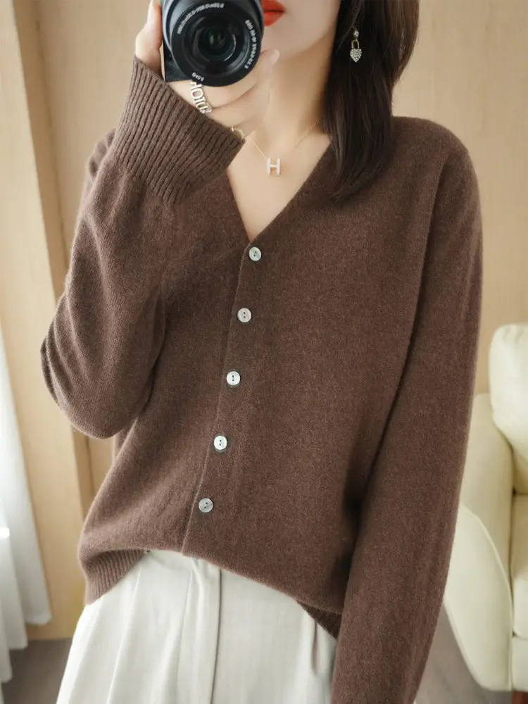 2024 New V-Neck Knitted Cardigan Women Plus Size - Image 16