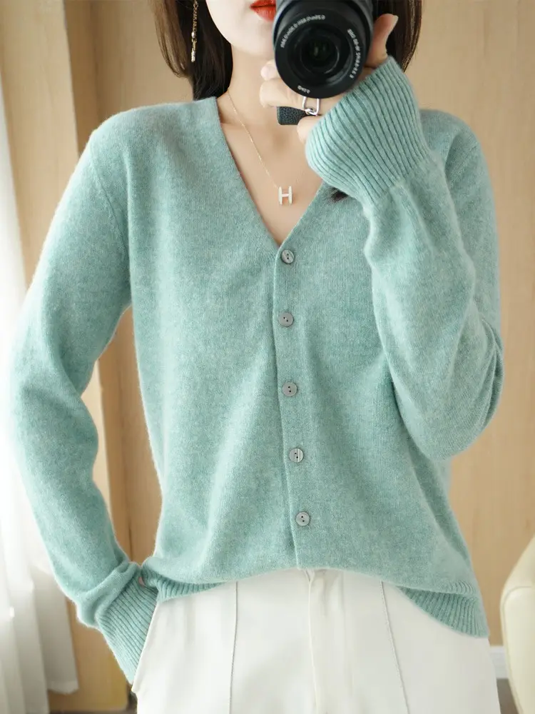 2024 New V-Neck Knitted Cardigan Women Plus Size - Image 11
