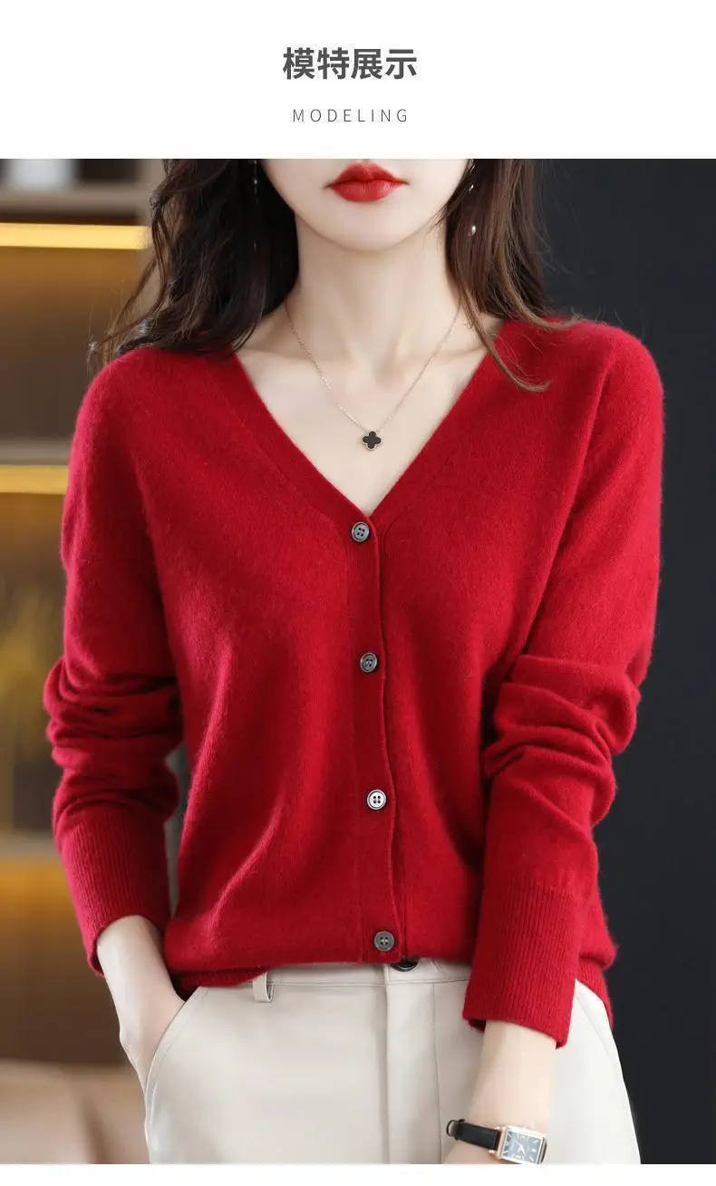 2024 New V-Neck Knitted Cardigan Women Plus Size — feature 14