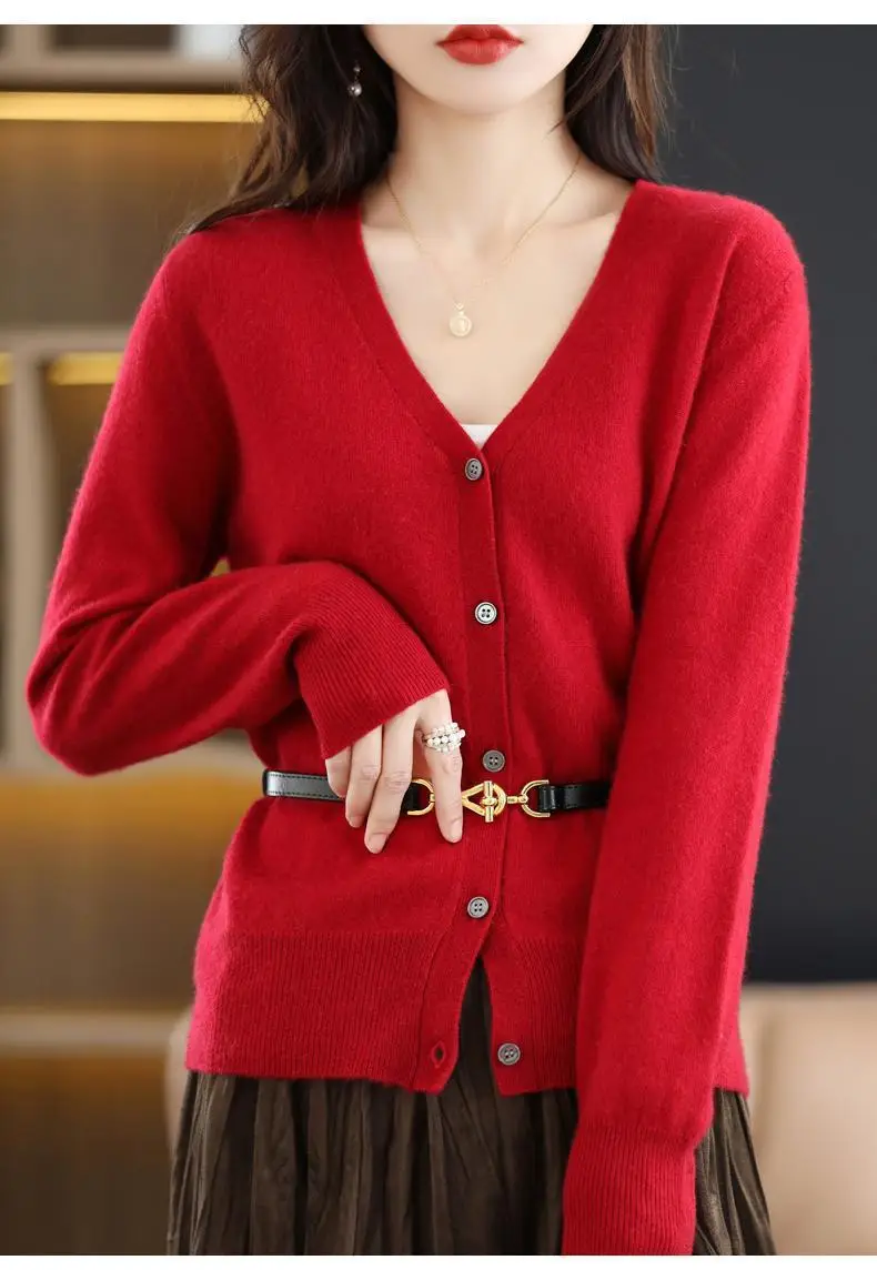 2024 New V-Neck Knitted Cardigan Women Plus Size — feature 15