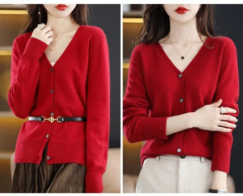 2024 New V-Neck Knitted Cardigan Women Plus Size — feature 16