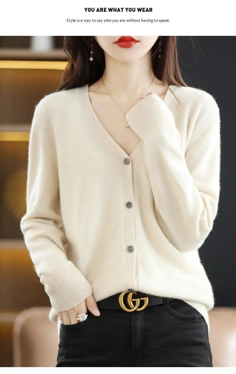 2024 New V-Neck Knitted Cardigan Women Plus Size — feature 17