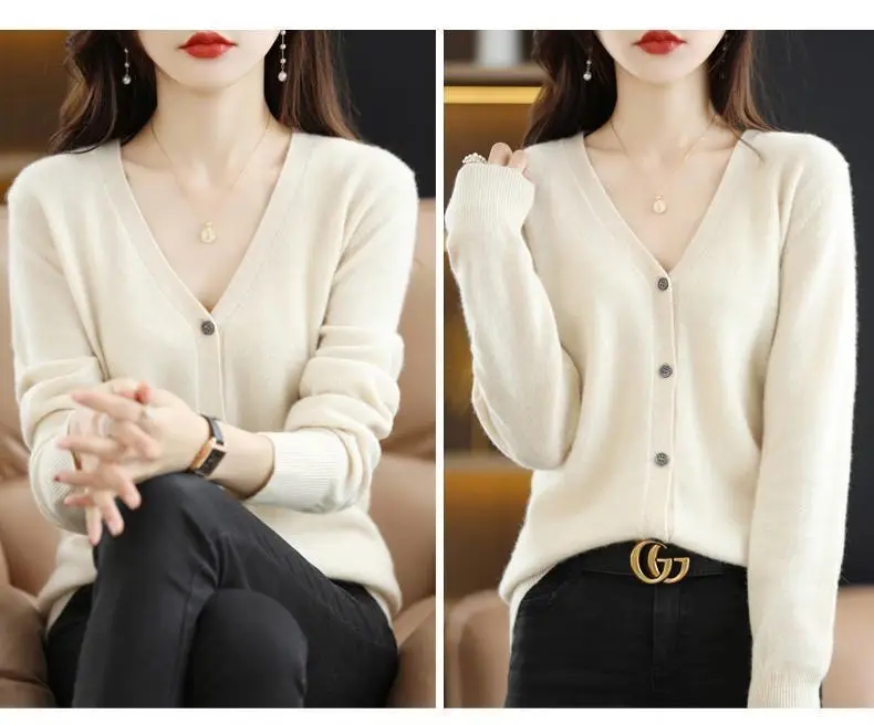 2024 New V-Neck Knitted Cardigan Women Plus Size — feature 19
