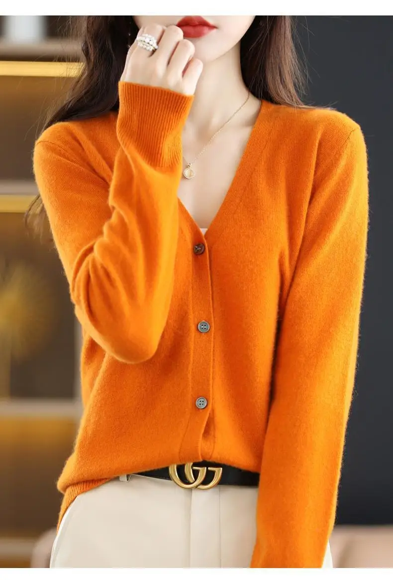 2024 New V-Neck Knitted Cardigan Women Plus Size — feature 21