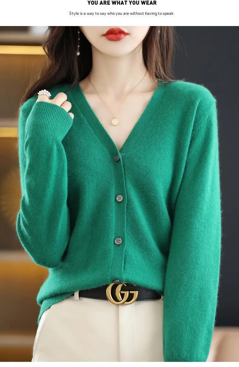 2024 New V-Neck Knitted Cardigan Women Plus Size — feature 22