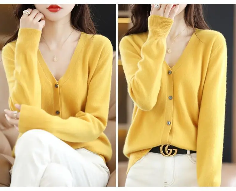 2024 New V-Neck Knitted Cardigan Women Plus Size — feature 26