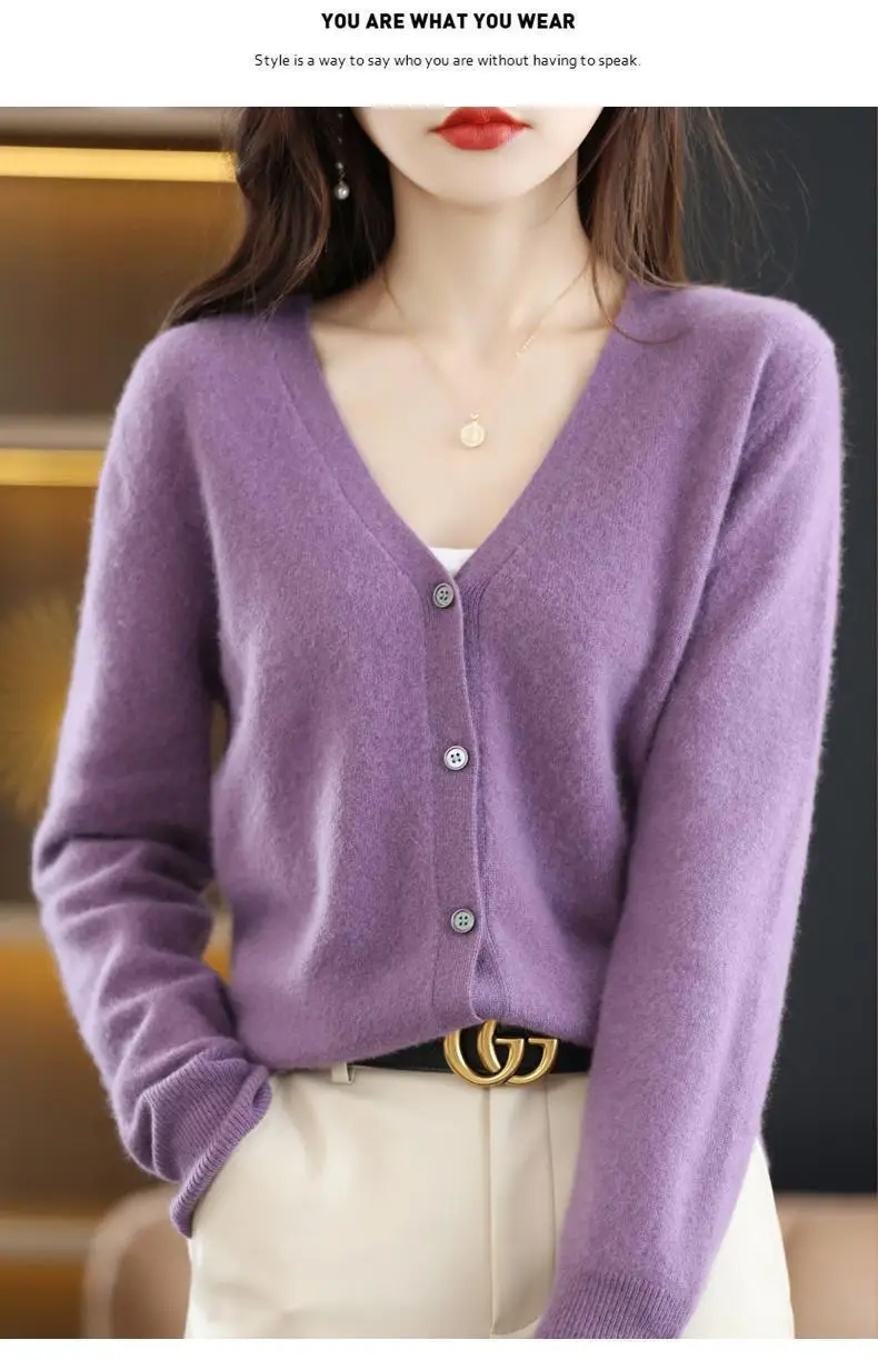 2024 New V-Neck Knitted Cardigan Women Plus Size — feature 27