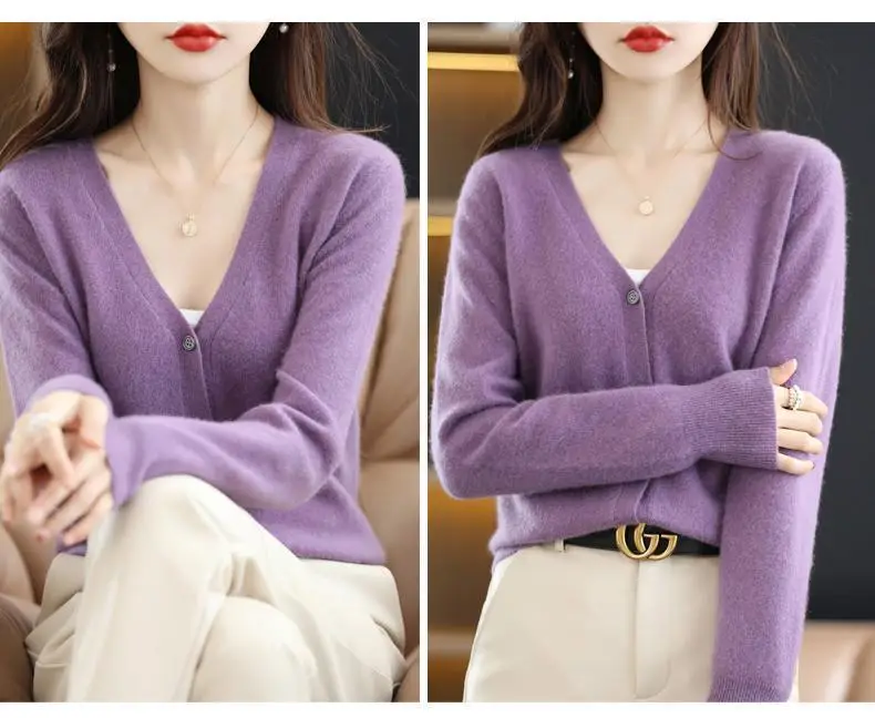 2024 New V-Neck Knitted Cardigan Women Plus Size — feature 29