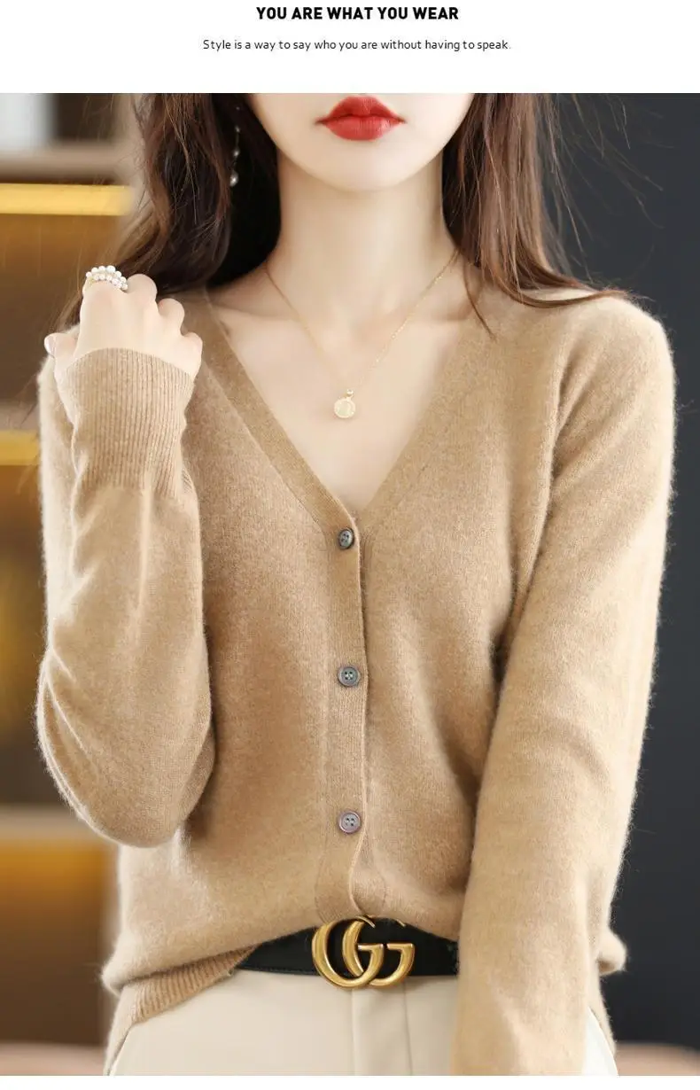 2024 New V-Neck Knitted Cardigan Women Plus Size — feature 32
