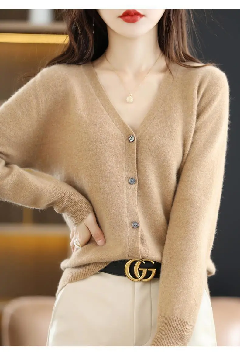 2024 New V-Neck Knitted Cardigan Women Plus Size — feature 33