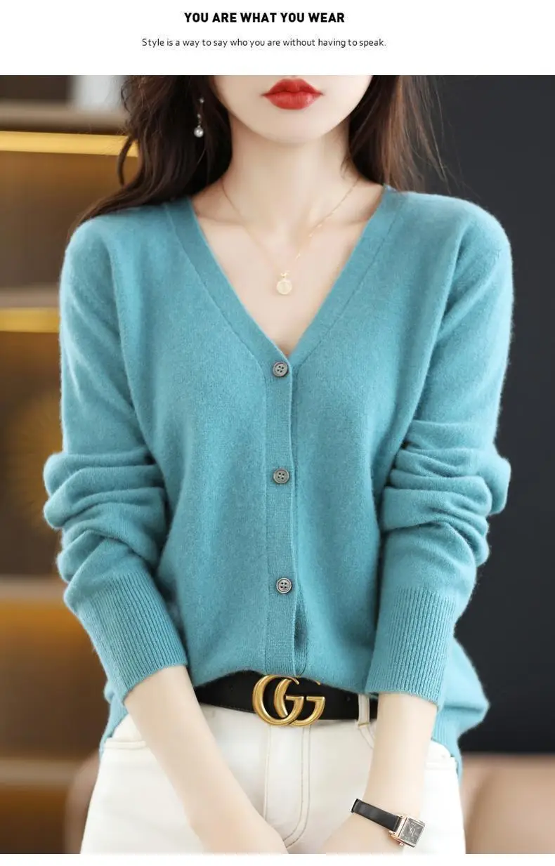 2024 New V-Neck Knitted Cardigan Women Plus Size — feature 34