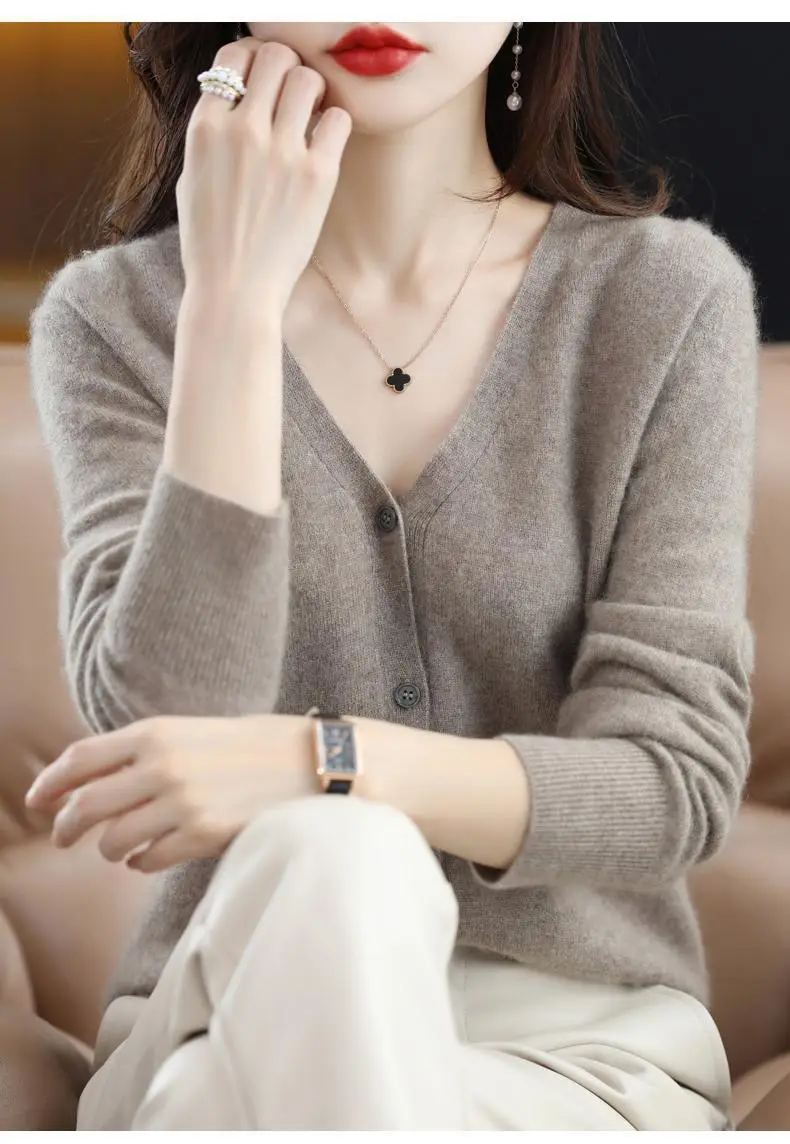 2024 New V-Neck Knitted Cardigan Women Plus Size — feature 37