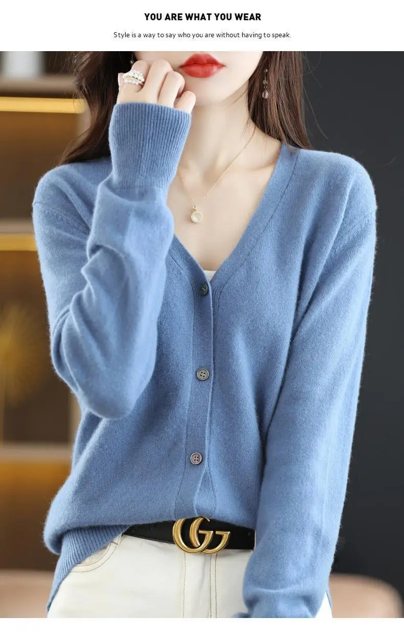 2024 New V-Neck Knitted Cardigan Women Plus Size — feature 38