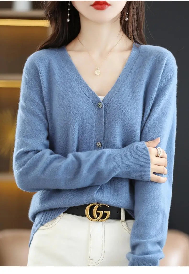 2024 New V-Neck Knitted Cardigan Women Plus Size — feature 39