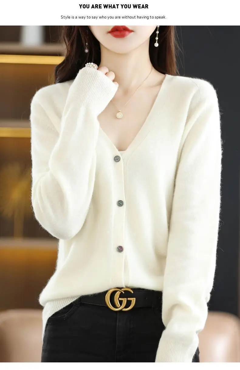 2024 New V-Neck Knitted Cardigan Women Plus Size — feature 40
