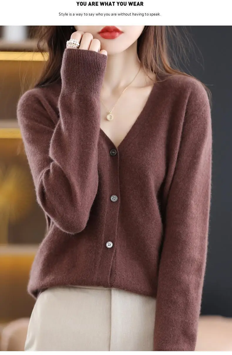2024 New V-Neck Knitted Cardigan Women Plus Size — feature 44