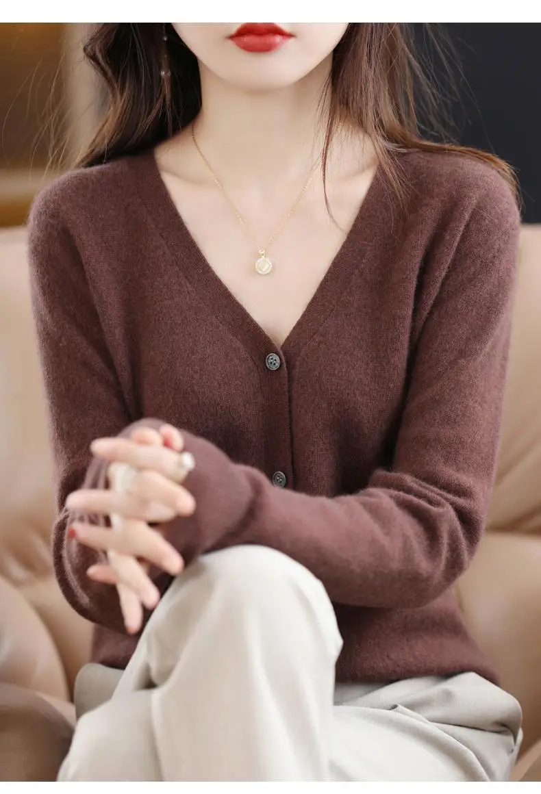 2024 New V-Neck Knitted Cardigan Women Plus Size — feature 45