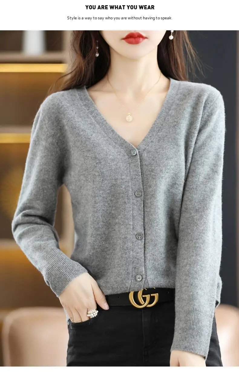 2024 New V-Neck Knitted Cardigan Women Plus Size — feature 46