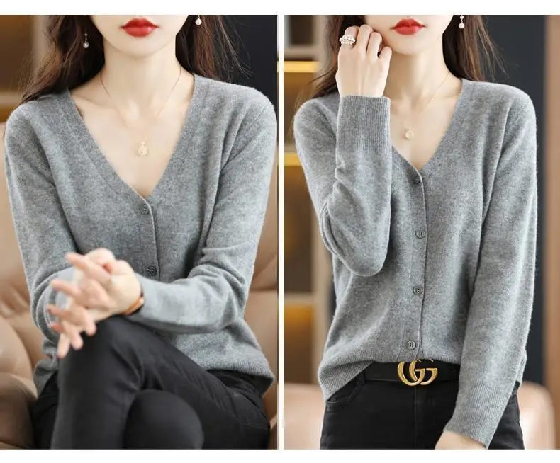2024 New V-Neck Knitted Cardigan Women Plus Size — feature 47