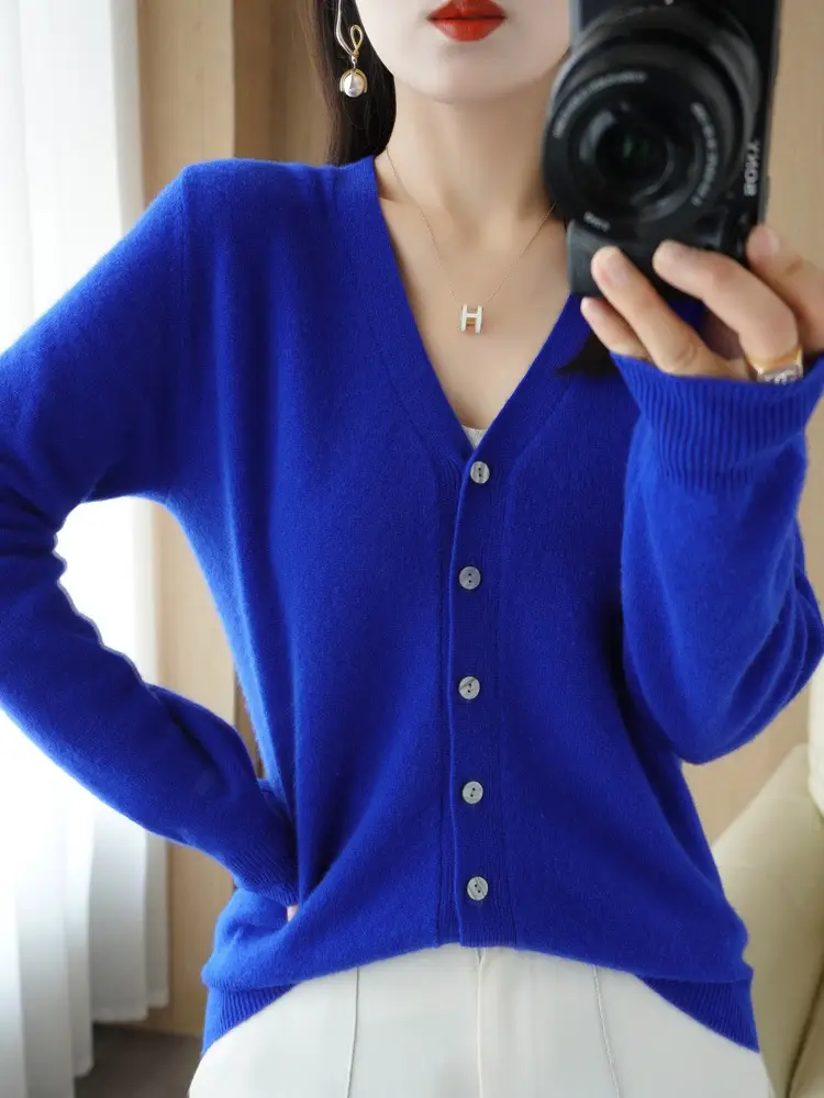 2024 New V-Neck Knitted Cardigan Women Plus Size - Image 12
