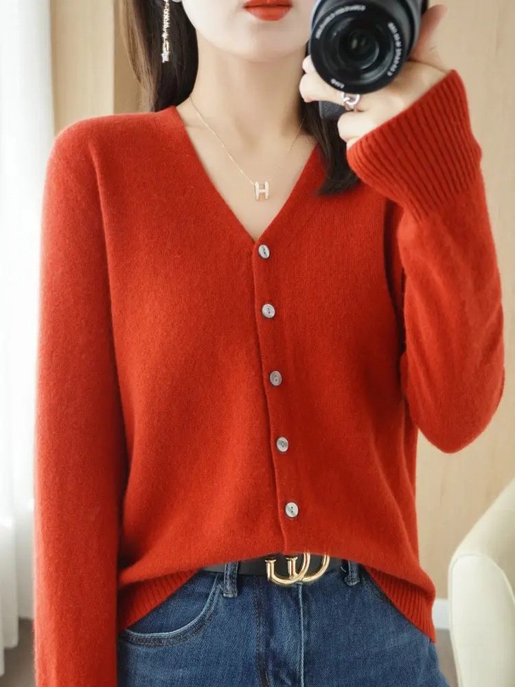 2024 New V-Neck Knitted Cardigan Women Plus Size - Image 14