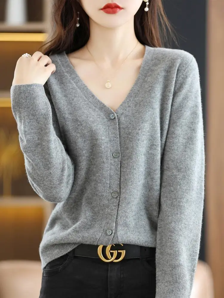 2024 New V-Neck Knitted Cardigan Women Plus Size - Image 2