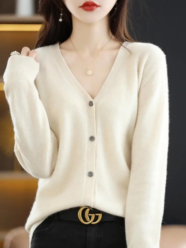 2024 New V-Neck Knitted Cardigan Women Plus Size - Image 9