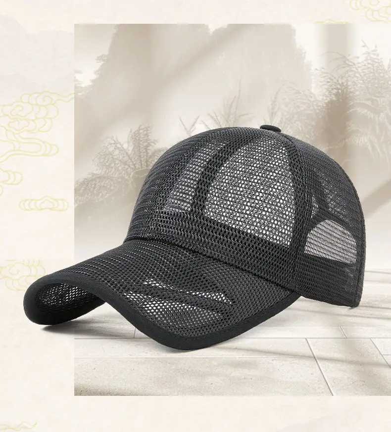 Women Full Mesh Baseball Cap Khaki Plus Size — feature 4