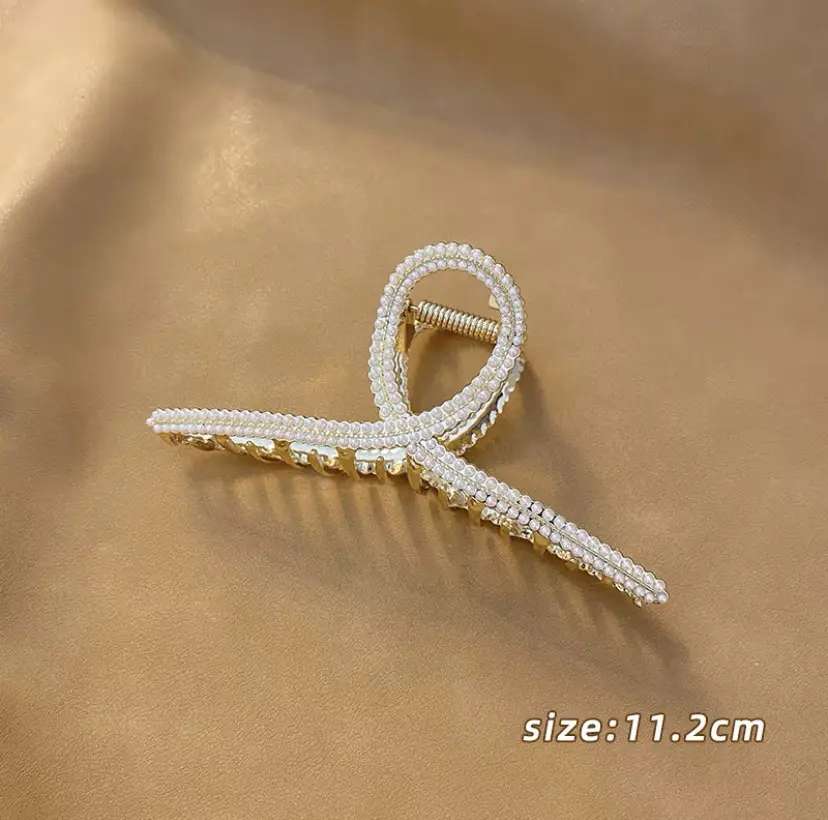 Electroplated Pearl Cyber Hair Clip for Women - Image 22