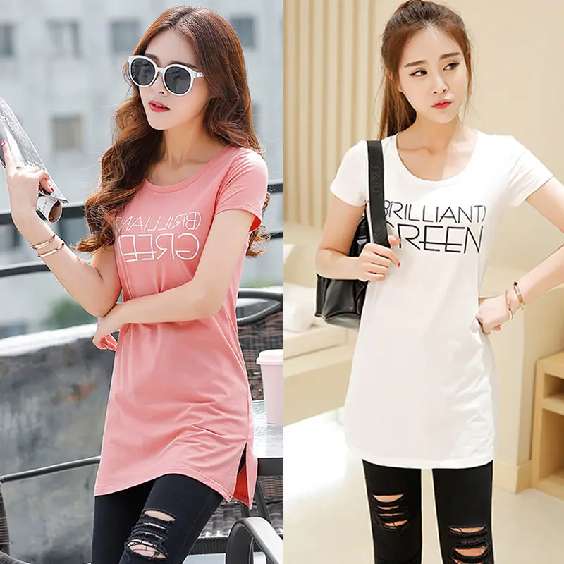 Women Cotton Letter T-Shirt Orange Large - Image 7