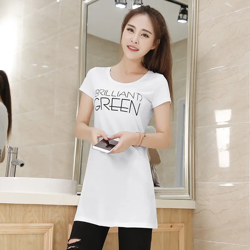Women Cotton Letter T-Shirt Orange Large - Image 9