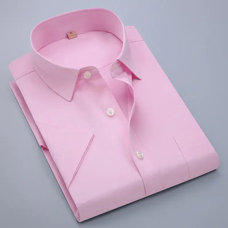 2025 White Cotton Short Sleeve Men's Shirt Korean Style - Image 3