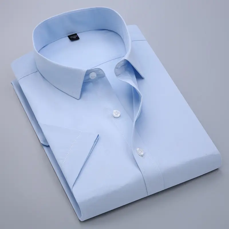 2025 White Cotton Short Sleeve Men's Shirt Korean Style - Image 2