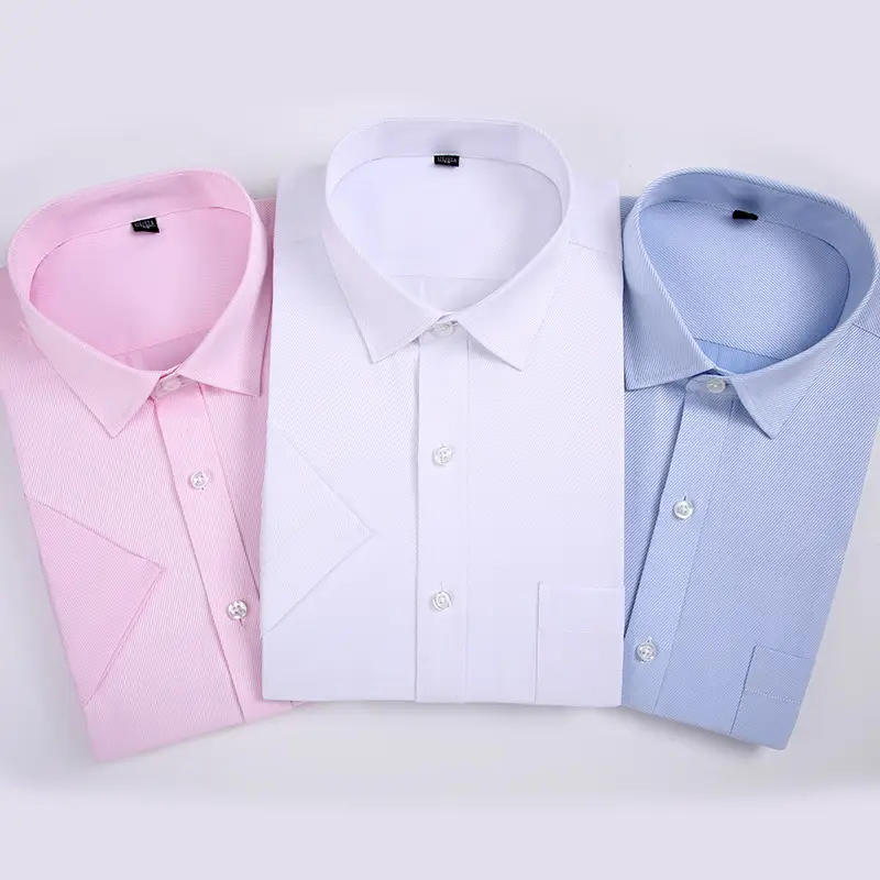 2025 White Cotton Short Sleeve Men's Shirt Korean Style - Image 4