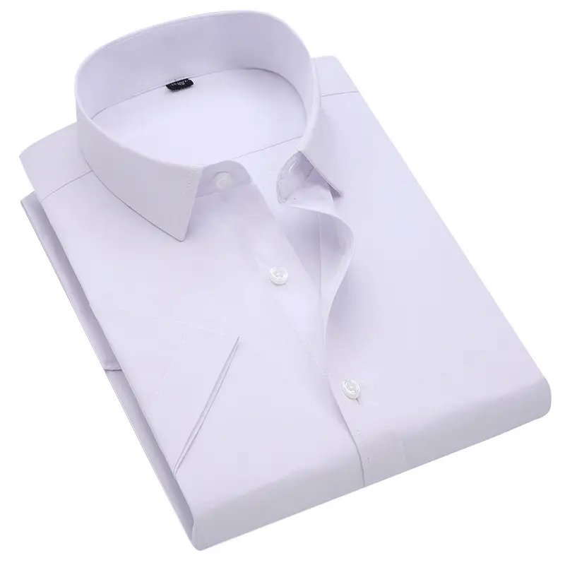 2025 White Cotton Short Sleeve Men's Shirt Korean Style - Image 5