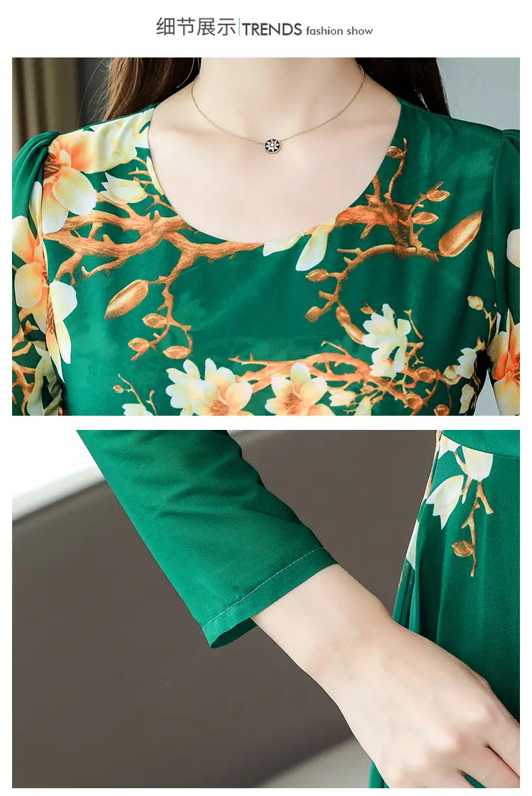 2025 Long Sleeve Floral Red Dress for Women — feature 21