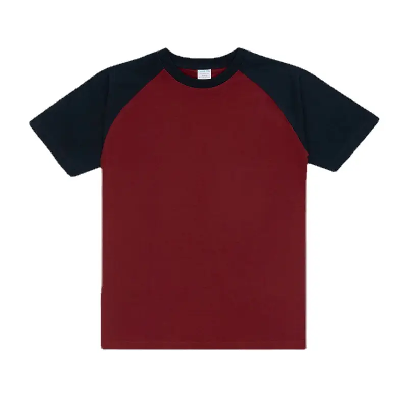 230g Raglan T-Shirt White Black Cotton Loose Fit