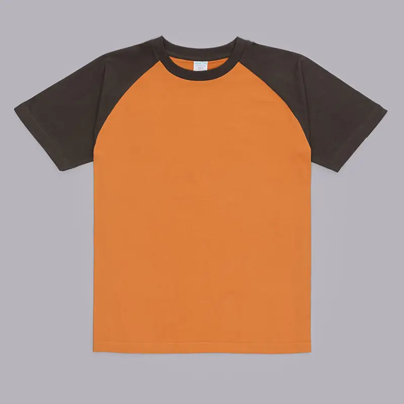 230g Raglan T-Shirt White Black Cotton Loose Fit