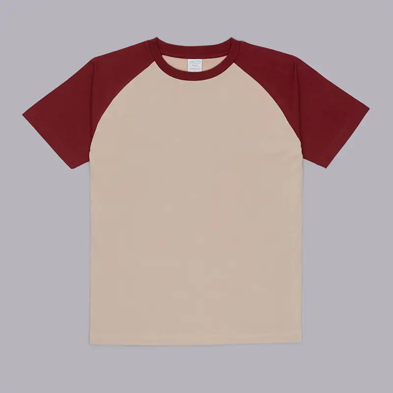 230g Raglan T-Shirt White Black Cotton Loose Fit