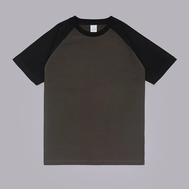 230g Raglan T-Shirt White Black Cotton Loose Fit