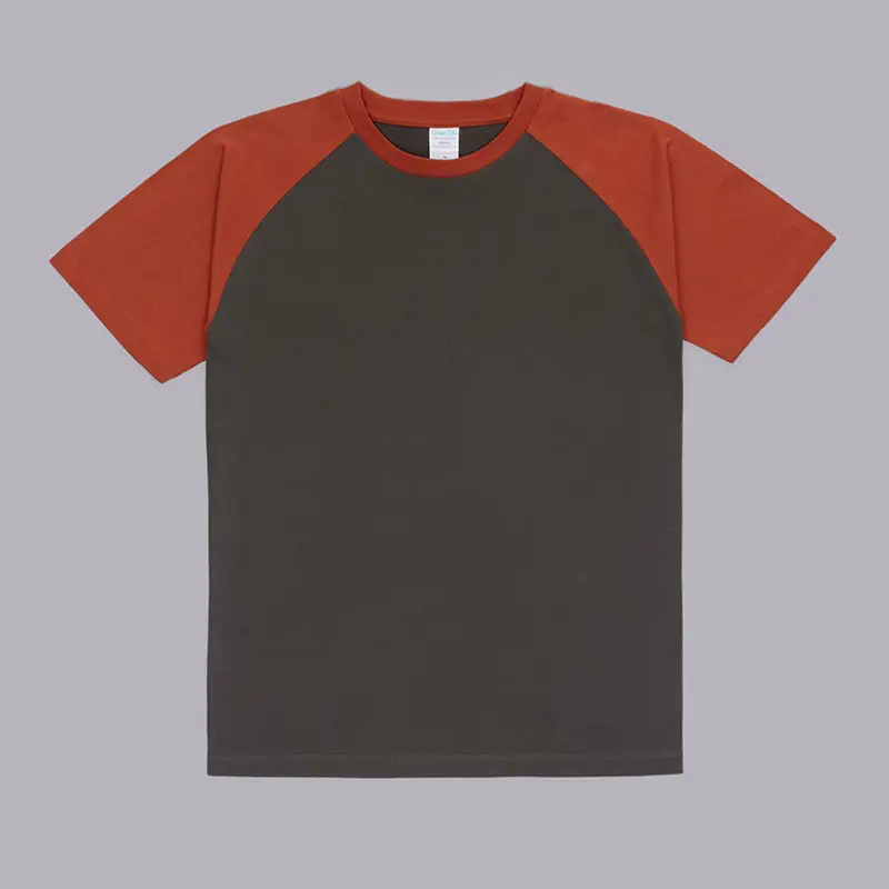 230g Raglan T-Shirt White Black Cotton Loose Fit