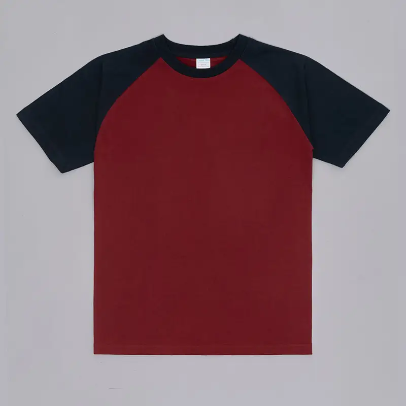 230g Raglan T-Shirt White Black Cotton Loose Fit