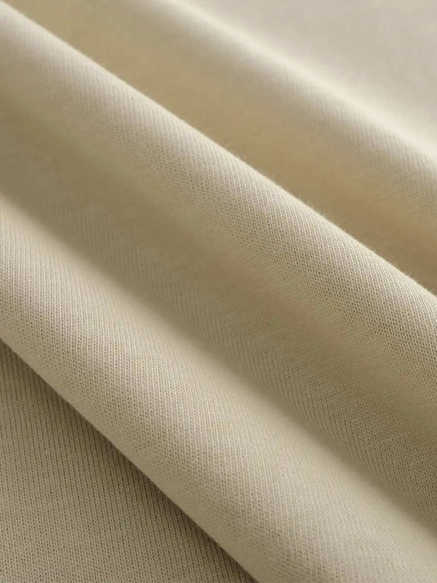 Men's Plain Cotton T-Shirt Beige 270g - Image 7