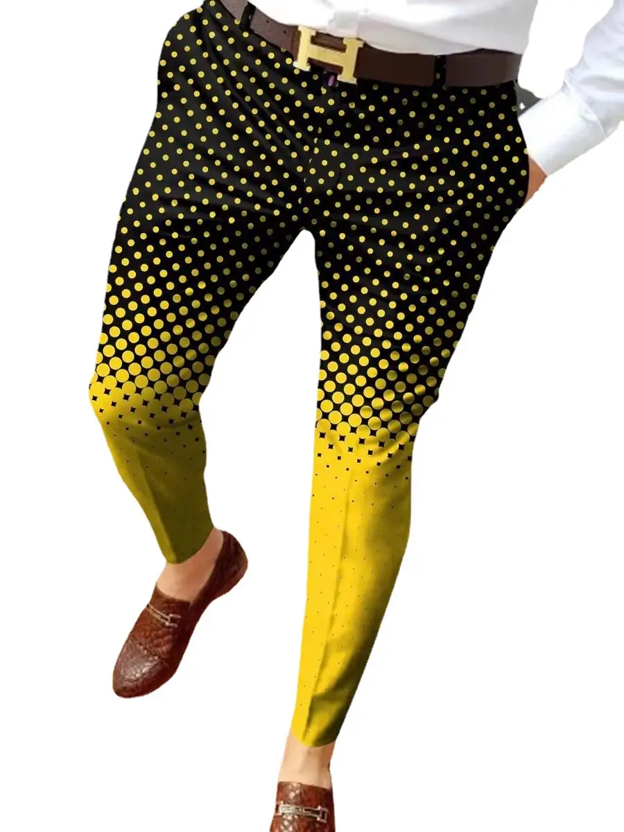 2023 Men's Printed Micro-Elastic Mid-Waist Trousers - Image 34
