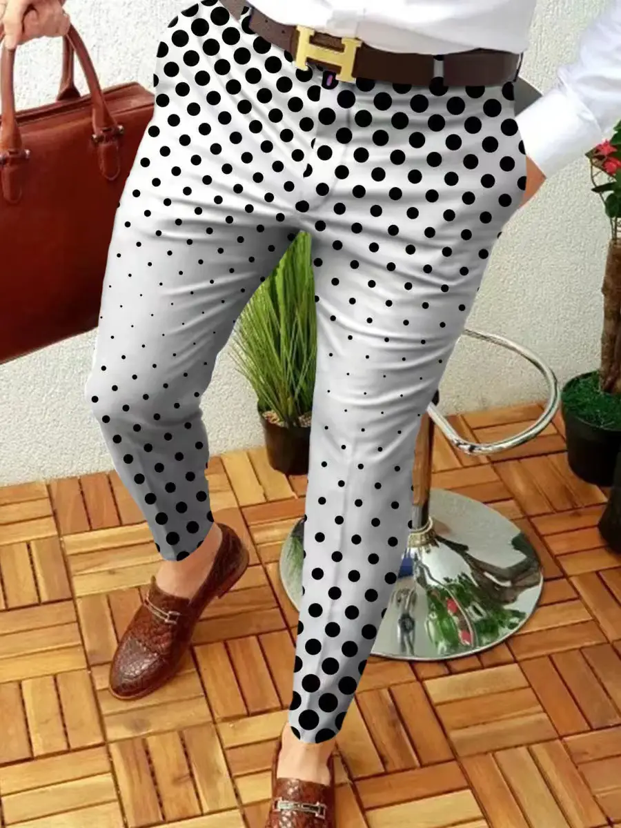 2023 Men's Printed Micro-Elastic Mid-Waist Trousers - Image 10